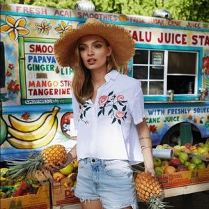 Gretta Floral embroidered shirt